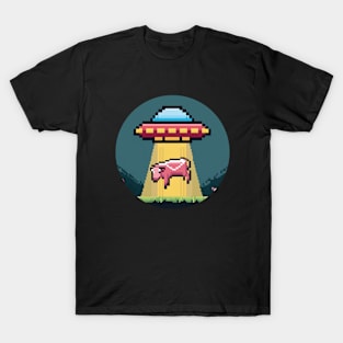 Alien Abduction 8 Bit T-Shirt